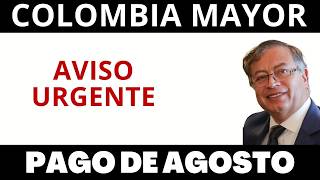 🚨INFORME OFICIAL  PAGO ADULTOS MAYORES AGOSTO 2024 COLOMBIA MAYOR🚨 [upl. by Nnaul]