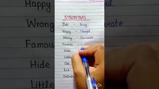 Synonyms and antonyms 10words calligraphycreators english learnwithenglish [upl. by Mastat721]