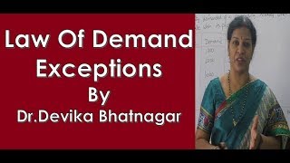 quot Law of Demand  Exceptionsquot In Economics By DrDevika Bhatnagar [upl. by Rentschler]