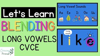 Lets Learn Blending Long Vowel CVCe Words [upl. by Ahsinaw477]