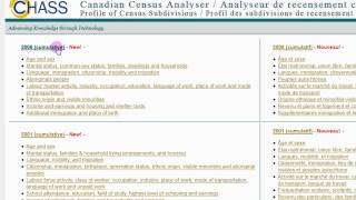 Finding Canadian Census Data using CHASS [upl. by Aihsemek]