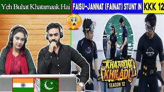 Fainat All kkk 12 Stunt and their moment Fainat All moments in kkk12Pakistani New Reaction [upl. by Ahsiak545]