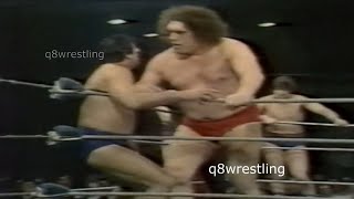 ANDRE THE GIANT TONY GAREA AND RICK MARTEL VS BARON SCICLUNA JOHHNY RODZ تعليق إبراهيم الراشد [upl. by Malamud19]