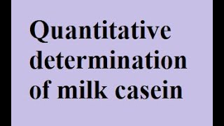 Quantitative determination of milk casein by titration [upl. by Lauryn]