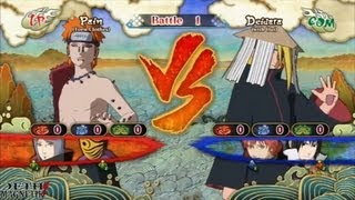 Ultimate Ninja Storm 3  DLC Battle  Pain Torn Clothes Vs Deidara with Hat [upl. by Adnala959]