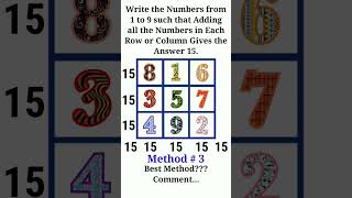 3 by 3 Magic Squad  3x3 Magic Square  Two Easy methods on 3x3 Magic Square  Magic Square 33 [upl. by Eux]