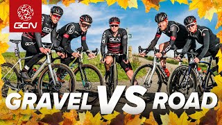 Gravel Vs Road  GCNs Big Autumn Bike Ride [upl. by Amarette]