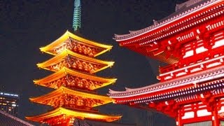 浅草寺 ライトアップ 金龍山 浅草 五重塔 宝蔵門 東京の夜景 quotSensoji Templequot 2011年 Sensoji temple Light up Asakusa [upl. by Tiebout]