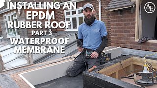 Installing An EPDM Rubber Roof Part 3 Waterproof Membrane [upl. by Winola]