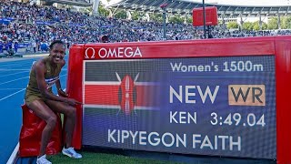 FAITH KIPYEGON breaks the World Record in the 1500m at Paris Diamond League Meetings 2024 [upl. by Steffin]