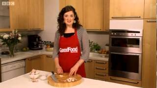 How to crush Garlic by hand  BBC GoodFoodcom  BBC Food [upl. by Aicat564]