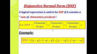 39 ll Disjunctive amp Conjunctive Normal Forms [upl. by Loferski774]