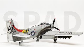 One of the best model kits for a beginnner The 148 Tamiya A1H Skyraider [upl. by Xonnel]