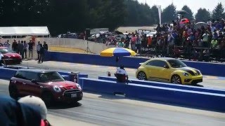 Mini Cooper S F56 vs Beetle Turbo R line Arrancones Pegaso febrero 21 2016 [upl. by Aelsel288]