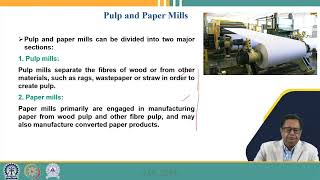 Lecture 38 Treatment of wastewater produced from Tannery and Pulp and Paper [upl. by Llacam]