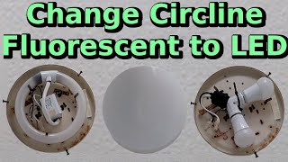 Change circular Fluorescent Bulb to LED light Replace bathroom circline T9 bulb to LED A19 lighting [upl. by Stclair]