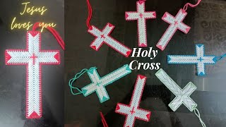 How to Make quot The Holy Cross quot using Plastic Canvas Sheet handmade carhanging plasticcanvas diy [upl. by Johannah283]