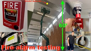 High school fire alarm testing notifier system with 60 foot high smoke and smoke control system [upl. by Oirevas]