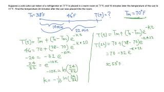 Newtons Law of Cooling Example 13 [upl. by Anneres]