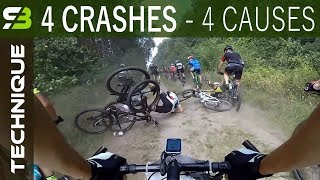 4 MTB Crashes  4 Causes How To Avoid Crashes On Mountain Bike Races [upl. by Waxman]