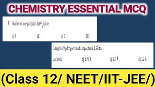 Chemistry essential mcq for all competitive exams l Errorless neet2025 chemistry [upl. by Silvestro]