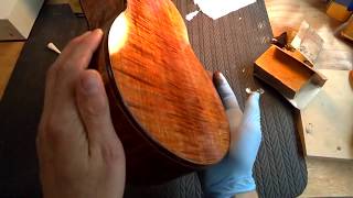 Part 2 Wood staining sanding and ca grain filling Beau Hannam Guitars amp Ukuleles [upl. by Sisile]