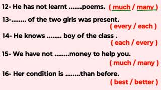 Adjective Prectice SetBasic English Grammar RulesSubject Verb AgreementGrammar Class [upl. by Wicks]