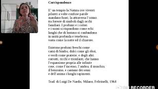 Il Testo poetico Charles Baudelaire quotCorrispondenzequot [upl. by Pegeen]