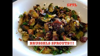 ROASTED BRUSSELS SPROUTS WITH BACON GARLIC BLEU CHEESE AND BALSAMIC  COOKING FROM THE LOFT [upl. by Airod]