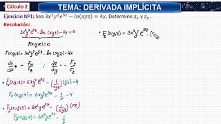 DERIVACIÓN IMPLÍCITA FUNCIÓN DE VARIAS VARIABLES [upl. by Yort38]