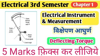 Deflecting Torque In Hindi  Deflecting Torque In Measuring Instrument  Polytechnic 3rd Semester [upl. by Veats629]