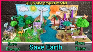 Save Earth Project Working Model Save energy Pollution model [upl. by Gelasias]