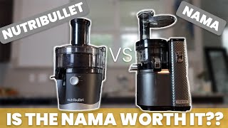 Nama Cold Press Juicer Vitality 5800 VS NutriBullet Centrifugal Juicer [upl. by Aneeres]