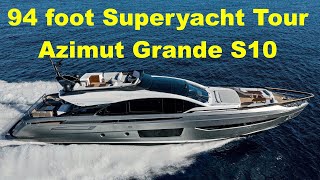 94 foot Superyacht Tour  Azimut Grande S10 [upl. by Wynny598]