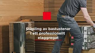 Harvia  Stapling av bastustenar i ett professionellt elaggregat [upl. by Ylehsa]