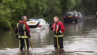 Heavy Rain causes flash floods in Tipton West Midlands [upl. by Isia625]