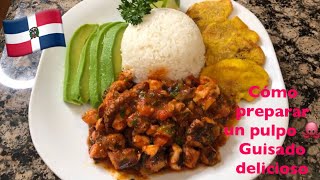 Cómo preparar un pulpo 🐙 Guisado delicioso 🇩🇴 [upl. by Al]