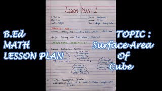 BEd Math Lesson Plan  Surface Area of Cube  Class 9 [upl. by Juliane763]