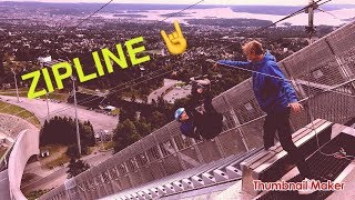 Holmenkollen Zipline Kollensvevet  Panoramic View [upl. by Htepsle]