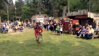 Native American dance demonstration during Cowboy weekend at Coopersville Old West Town July 5th 15 [upl. by Yelsehc655]