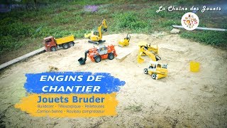 Engins de chantier  Jouets Bruder  Télescopique Bulldozer pelleteuses rouleau compresseur [upl. by West74]