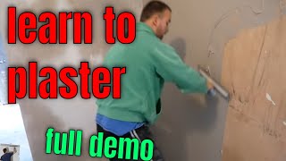 How To Plaster A Wall Skim Coat Plastering skimming Plastering Tutorial [upl. by Onifur170]