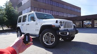 2019 Jeep Wrangler Unlimited Sahara Start Up Walkaround Test Drive and Review [upl. by Oigroig782]