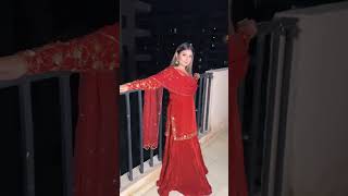 Girl in Red SatinSilk Dance with Punjabi Song [upl. by Shaia]