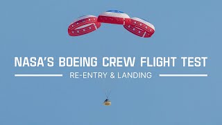 NASAs Boeing Crew Flight Test Reentry and Landing [upl. by Bride]