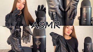 ASMR  ALL LEATHER TRIGGERS  Relax Leather Gloves SOUNDS [upl. by Oetam]