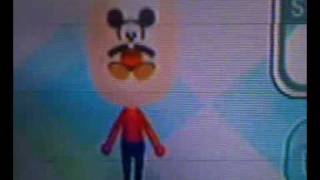 Mickey Mouse on a Miis head On wii [upl. by Kaz]