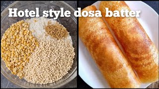 Hotel Style Dosa Batter Recipe Tips  Hotel style crispy dosa in tamil [upl. by Wolfy]