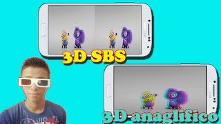 Mira tus películas 3D en tu teléfono ANDROID De SBS a 3D anaglifico [upl. by Seldun]