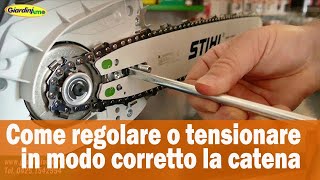 Come regolare o tensionare in modo corretto la catena della motosega [upl. by Crispas]